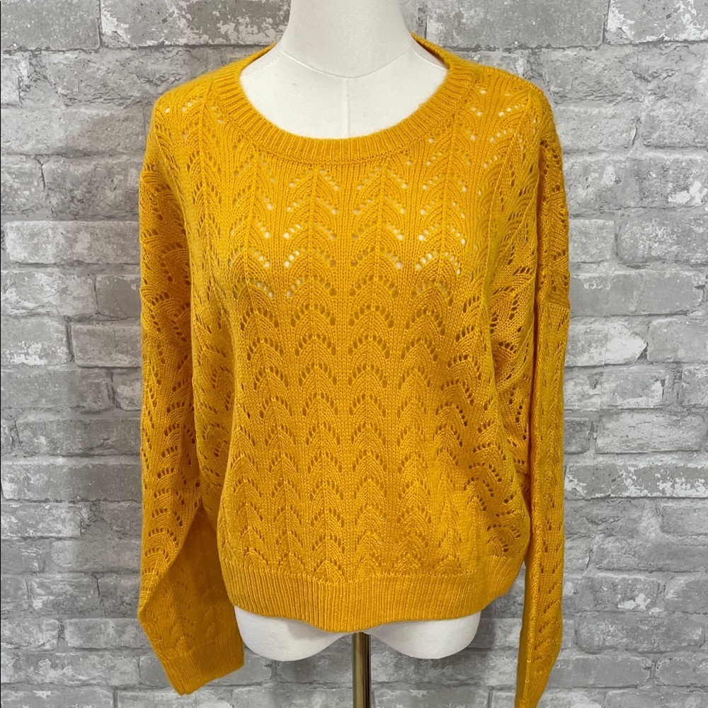 H&M Divided Marigold Yellow Crew Neck Sweater